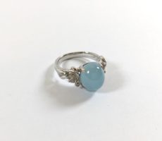 【アクアマリンダイヤ】K18WGリング