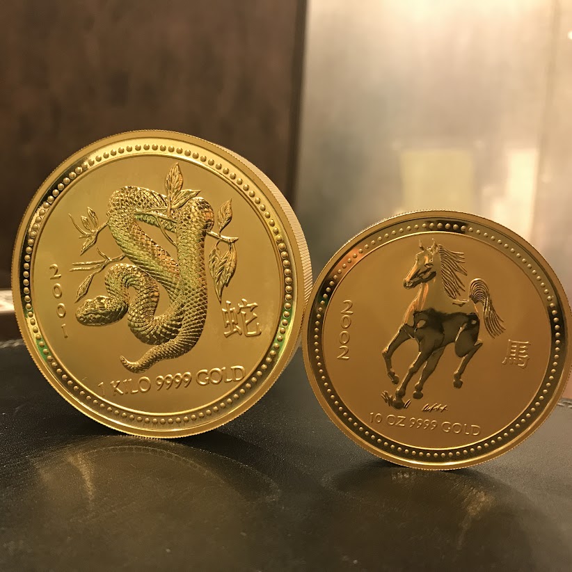 オーストラリア_1kg_10オンス_金貨_蛇_2001_馬_2007