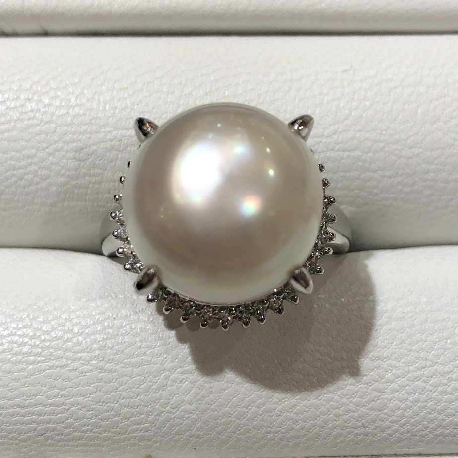 パールリング Pt900 D.0.28ct