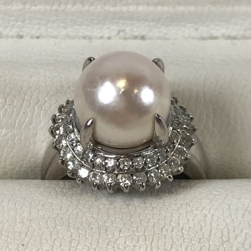 パールダイヤリング Pt850 D0.70ct