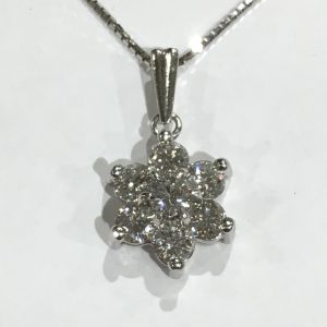 Pt850/900 0.85ct ダイヤ プラチナ ネックレス