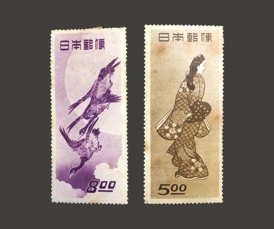 【切手趣味週間】1948年「見返り美人」1949年「月に雁」 2021|10|6