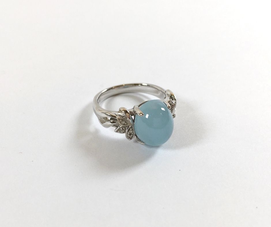 【アクアマリンダイヤ】K18WGリング