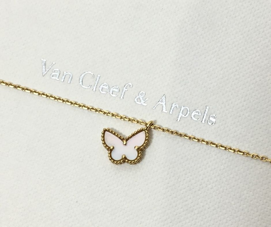 【ヴァンクリーフ＆アーペル】ネックレス パピヨン K18 マザーオブパール
